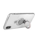 Wholesale iPhone Xs Max Ring Stand Transparent Case with Metal Plate (Clear)